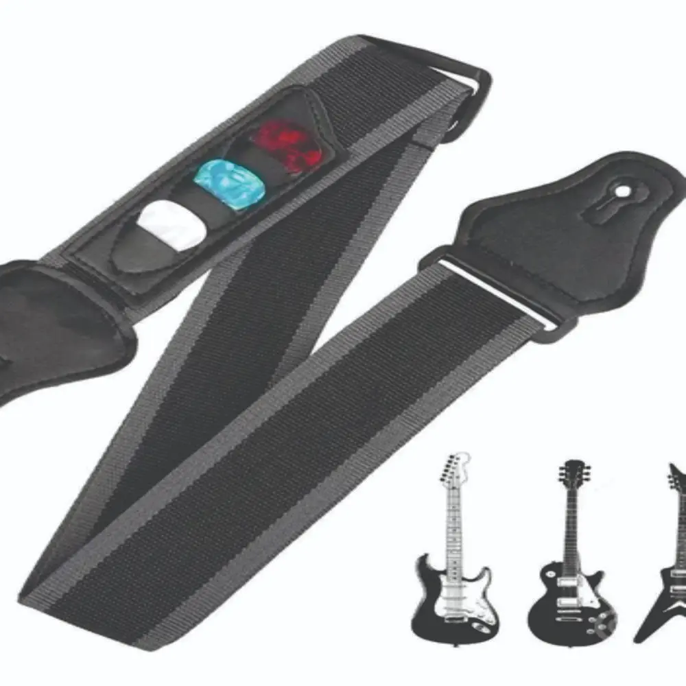 CORREA PARA GUITARRA ELECTRICA AJUSTABLE CON PUAS Y PINES INCLUIDOS