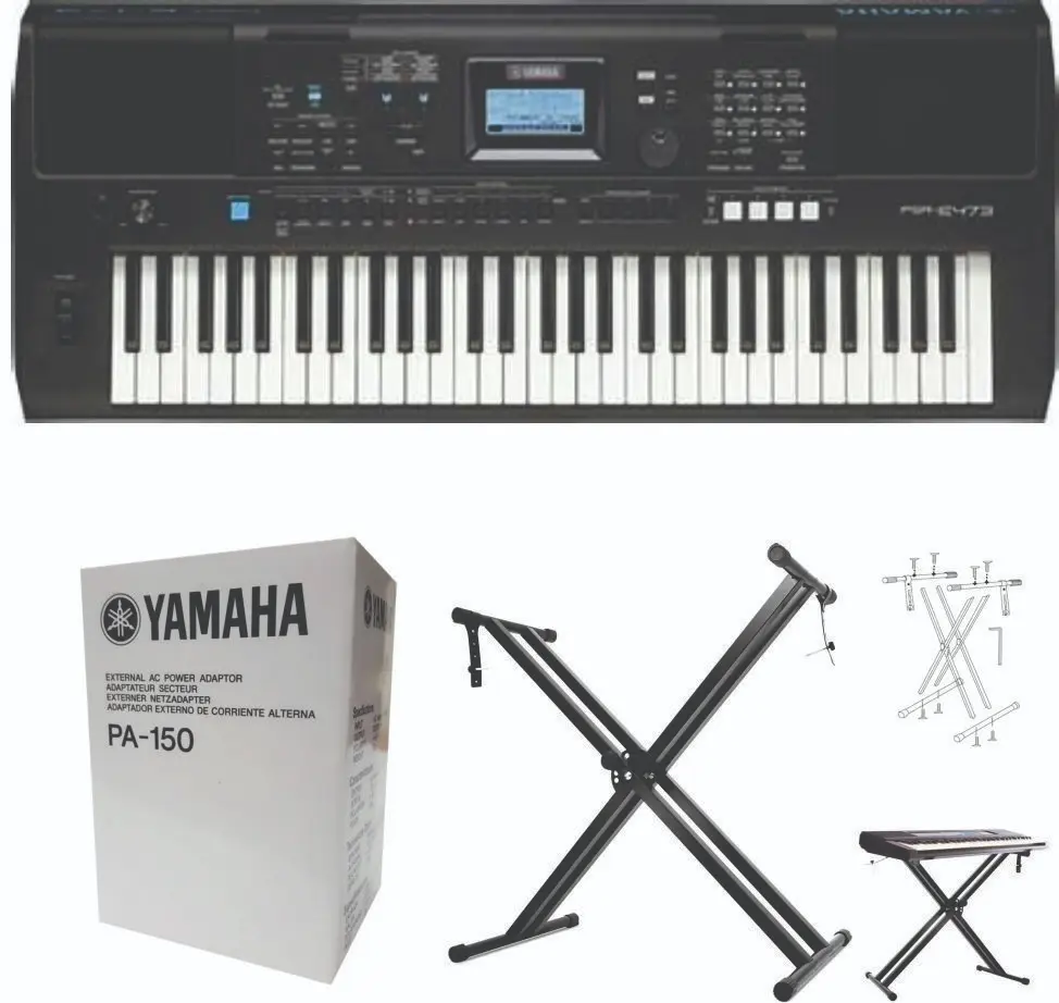 ORGANETA YAMAHA PSR E473 + BASE DOBLE X