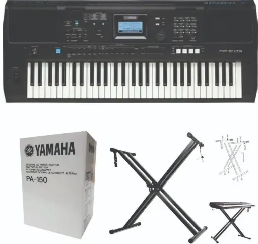 ORGANETA YAMAHA PSR E473 + BASE DOBLE X